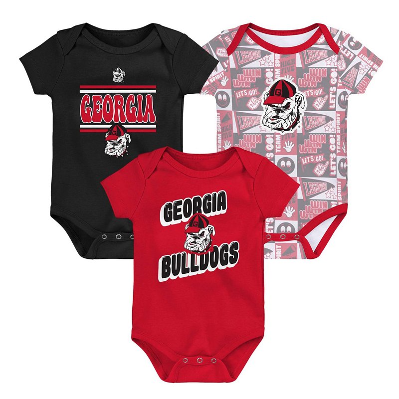 Outerstuff Newborn Georgia Bulldogs Sunday Comics 3-Pack Bodysuit Set Red, 3-6 Months Infant - NCAA Youth Apparel at Academy Sports