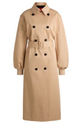 Oversize-fit cotton trench coat- Light Beige Women's Casual Coats size 0