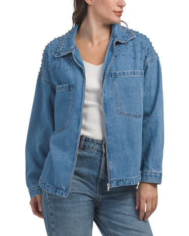 Oversized Denim Jacket for Women | Cotton