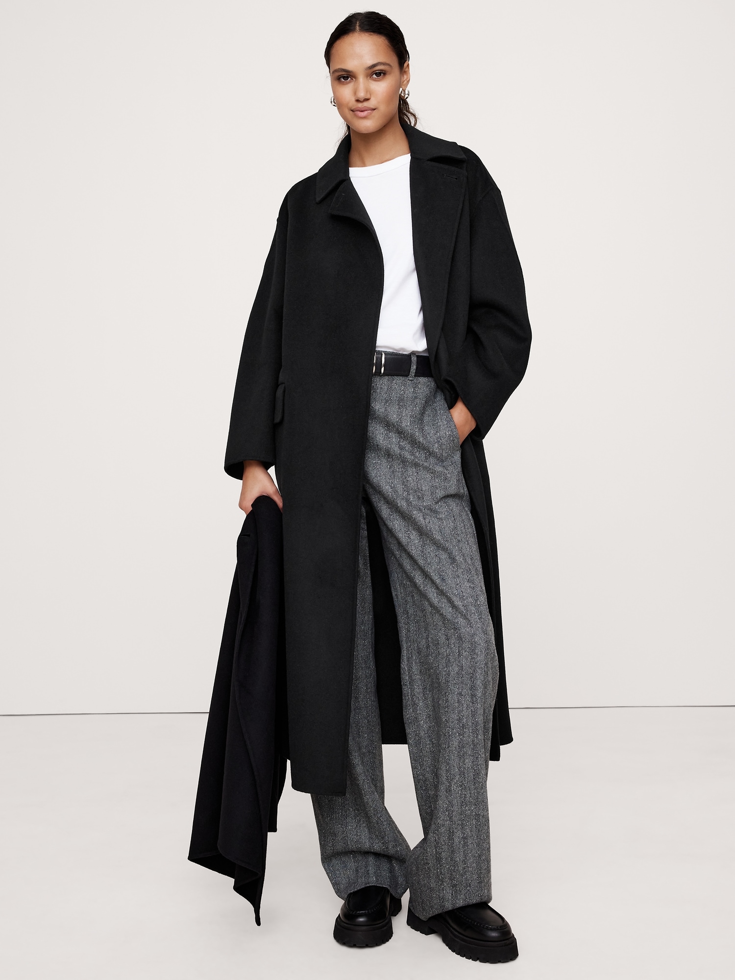 Oversized Double-Faced Cape Coat