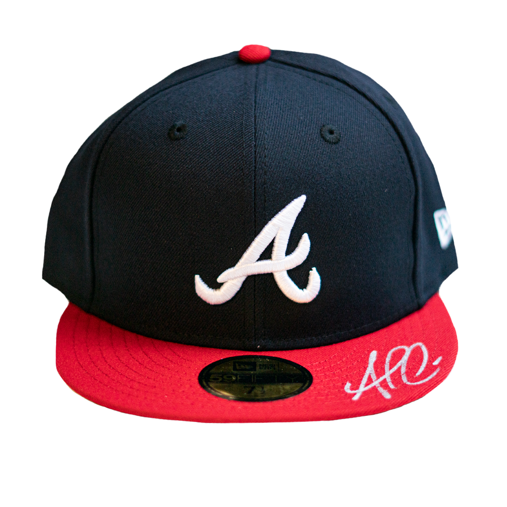 Ozzie Albies Autographed Navy & Red Hat