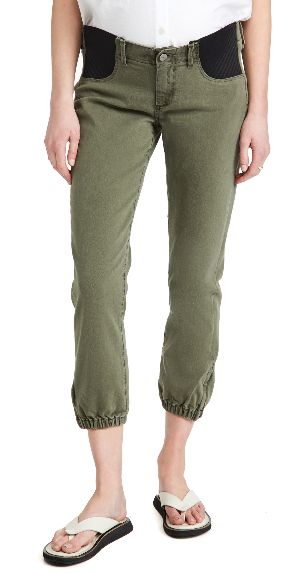 PAIGE Mayslie Maternity Joggers Vintage Ivy Green 25