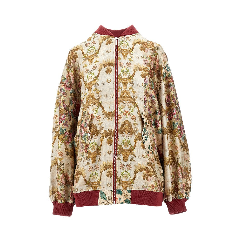 PIERRE LOUIS MASCIA Printed silk-blend oversized bomber jacket Woman M