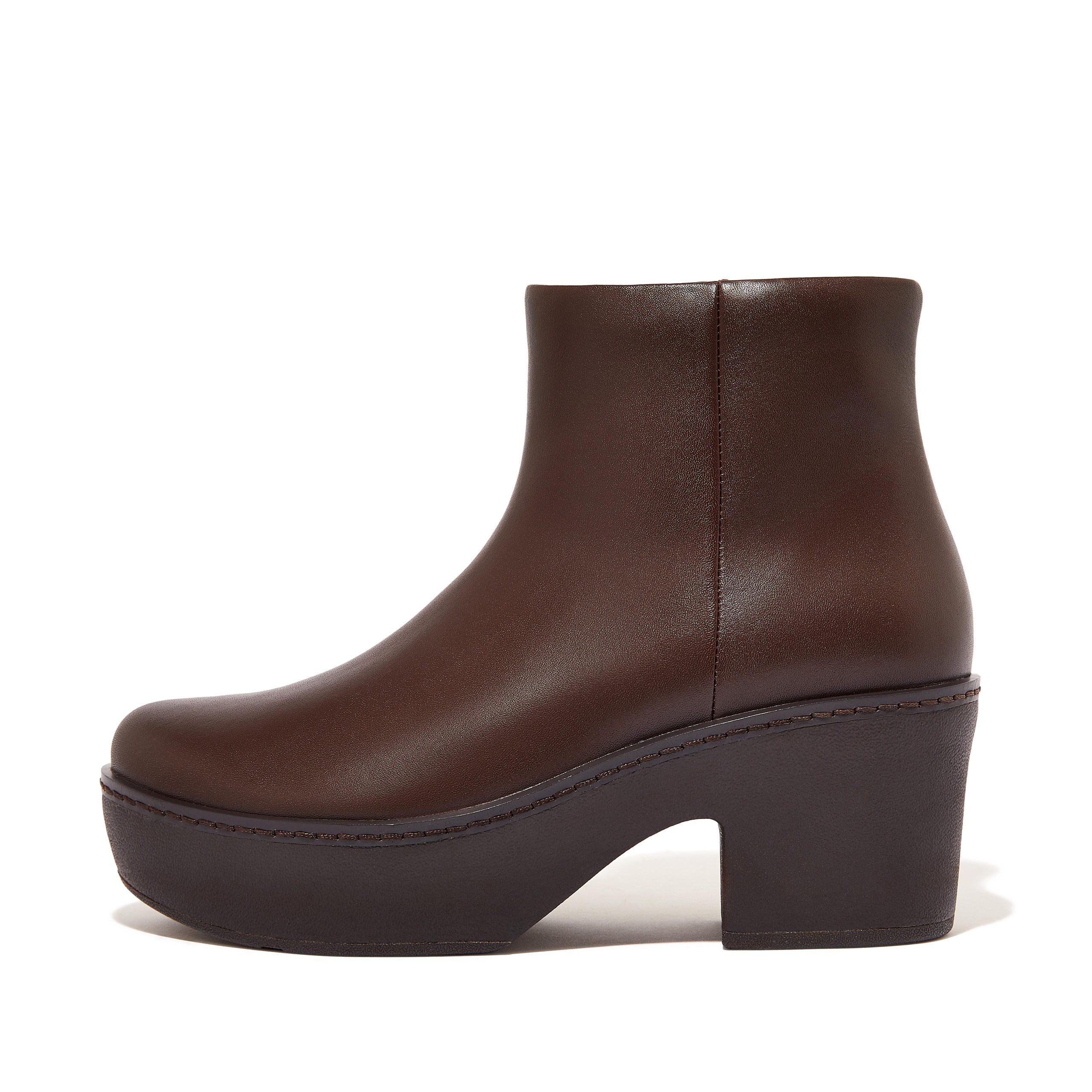 PILAR Leather Platform Ankle Boots, Outlet