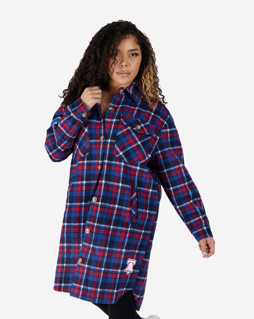 PRO STANDARD Women's Philadelphia 76ers Plaid Shacket