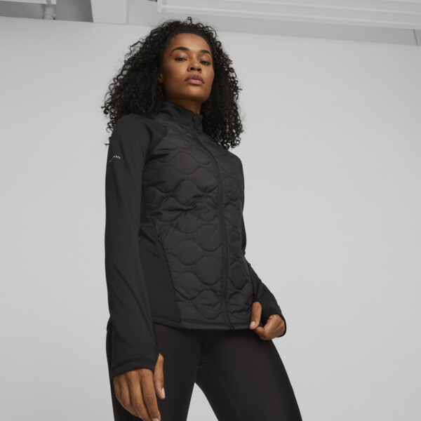 PUMA CLOUDSPUN WRMLBL Women's Padded Running Jacket in Black, Size XS