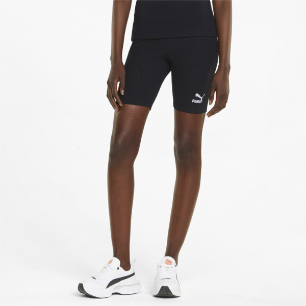 PUMA Classics Ribbed Women's Short Leggings in Black, Size S