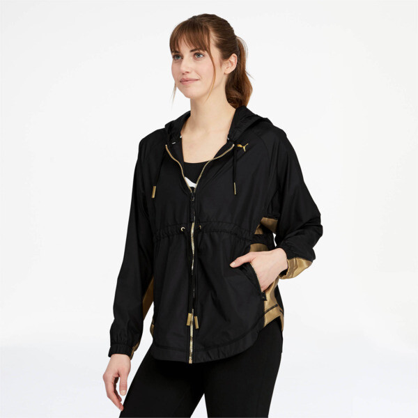 PUMA Metal Splash Women's Anorak Jacket in Black, Size XL