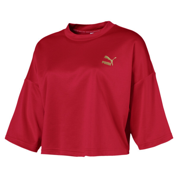 PUMA Retro Women's Crop Top in Ribbon Red, Size L