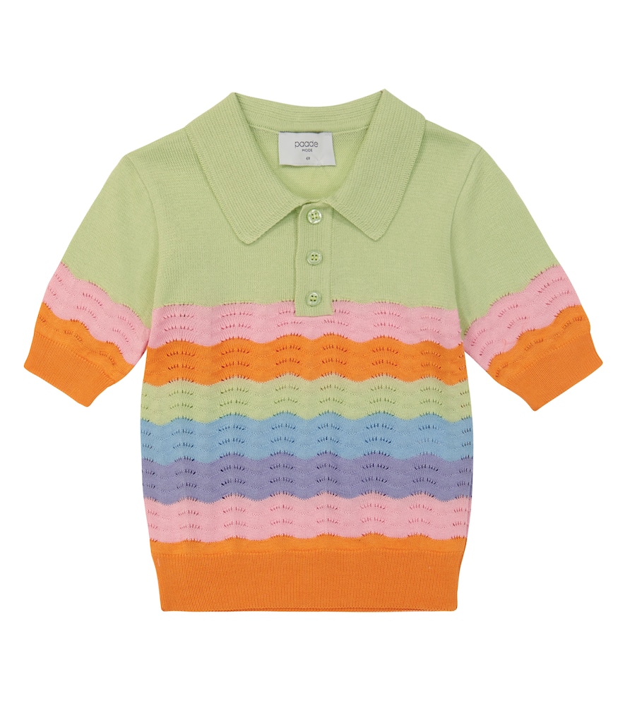 Paade Mode Pointelle cotton polo top