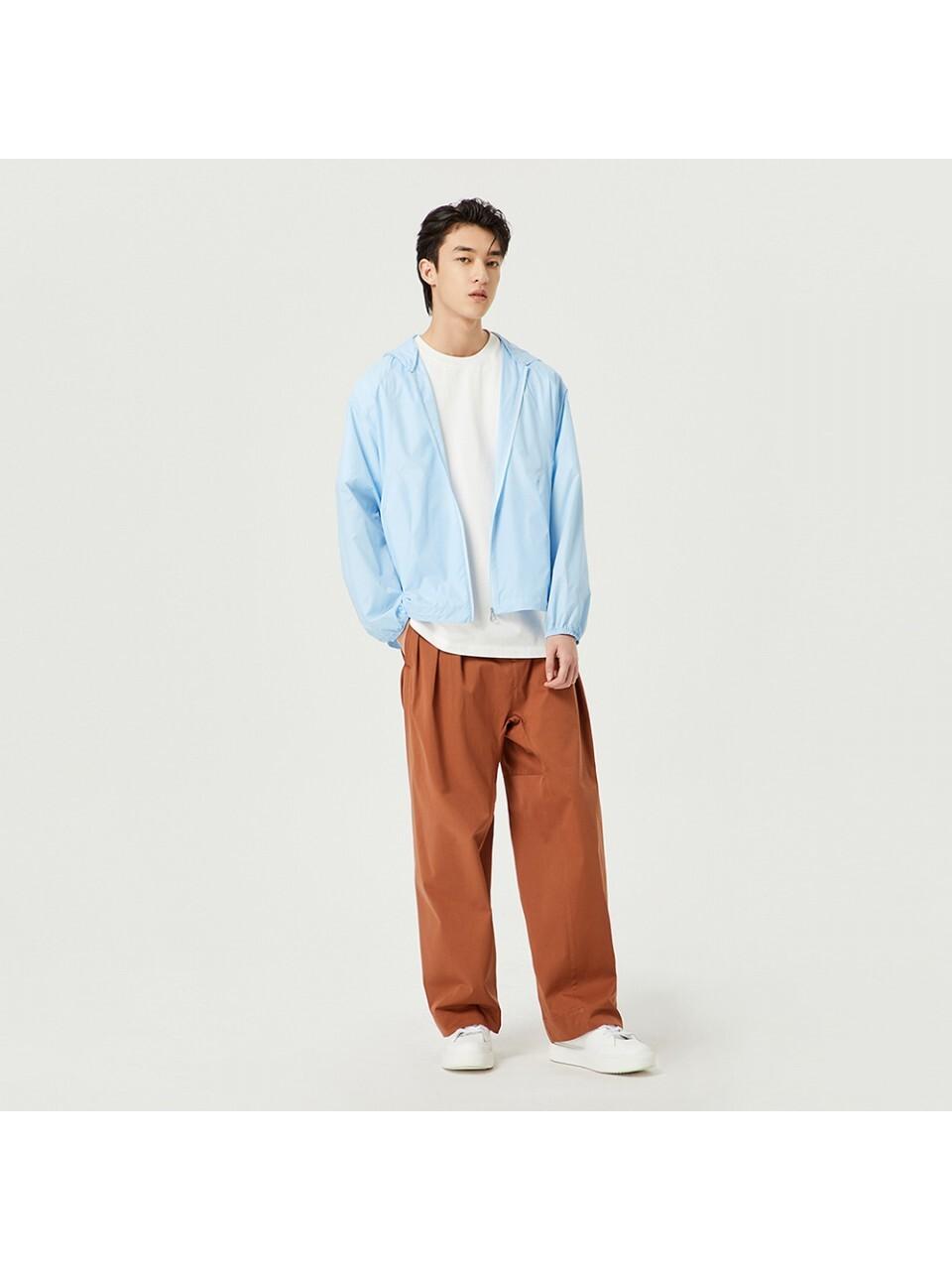 Packable Hooded Regular Fit Windbreaker [SKY BLUE] (NADU4-MGJ400_420)