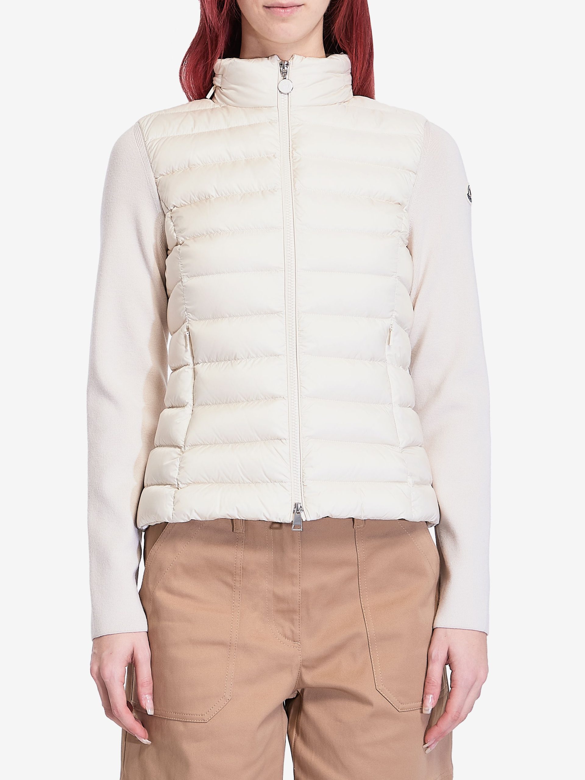 Padded jacket with knit back