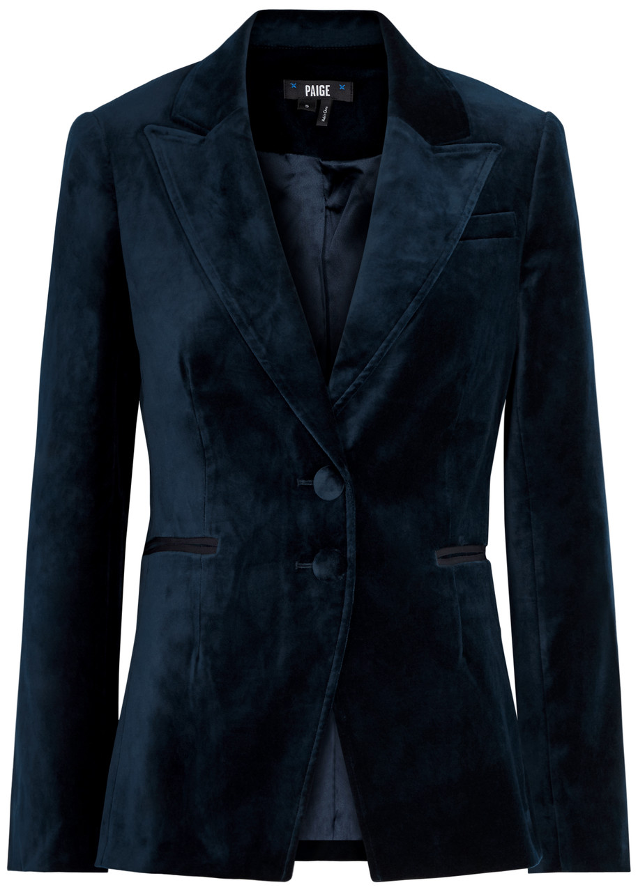 Paige Chelsee Velvet Blazer - Navy - S (UK8-10 / S)