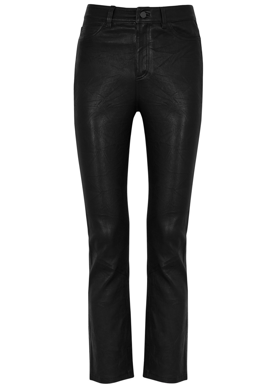 Paige Cindy Leather Trousers - Black - W29