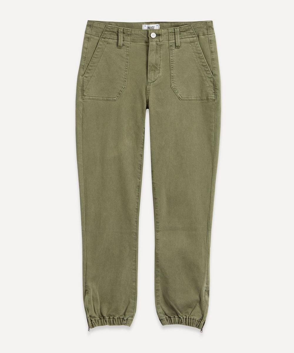 Paige Women's Mayslie Cotton Twill Joggers Vintage Ivy Green 24