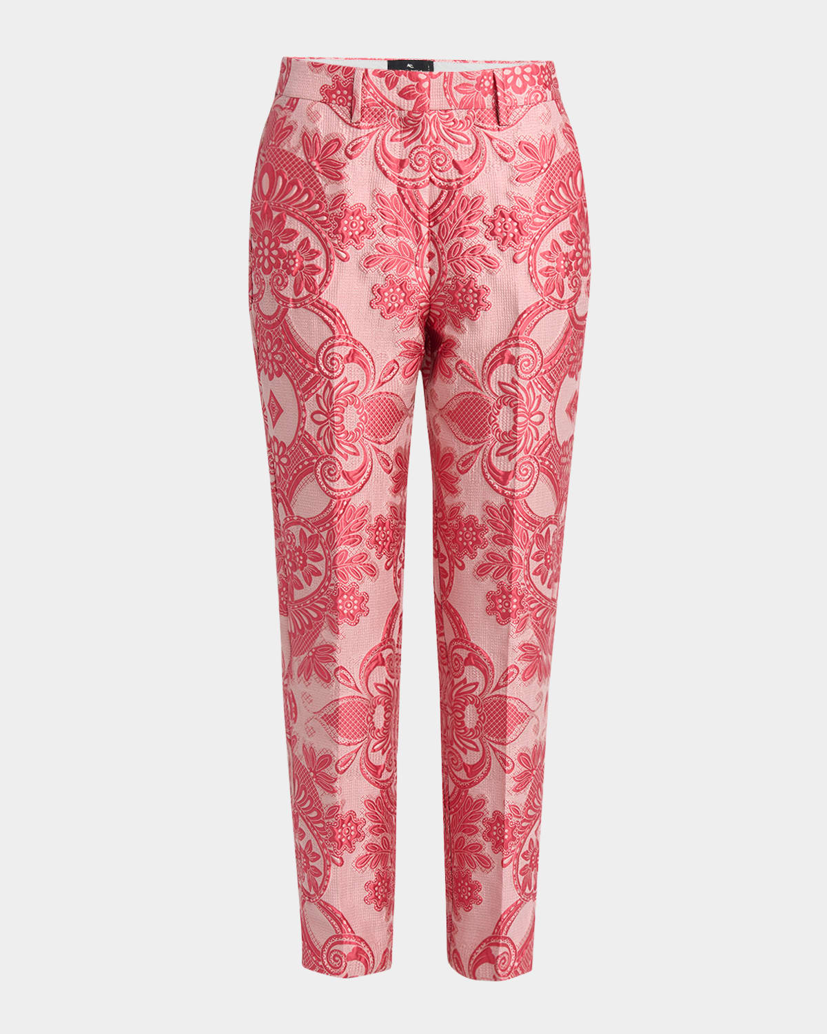 Paisley Jacquard Cropped Skinny Trousers