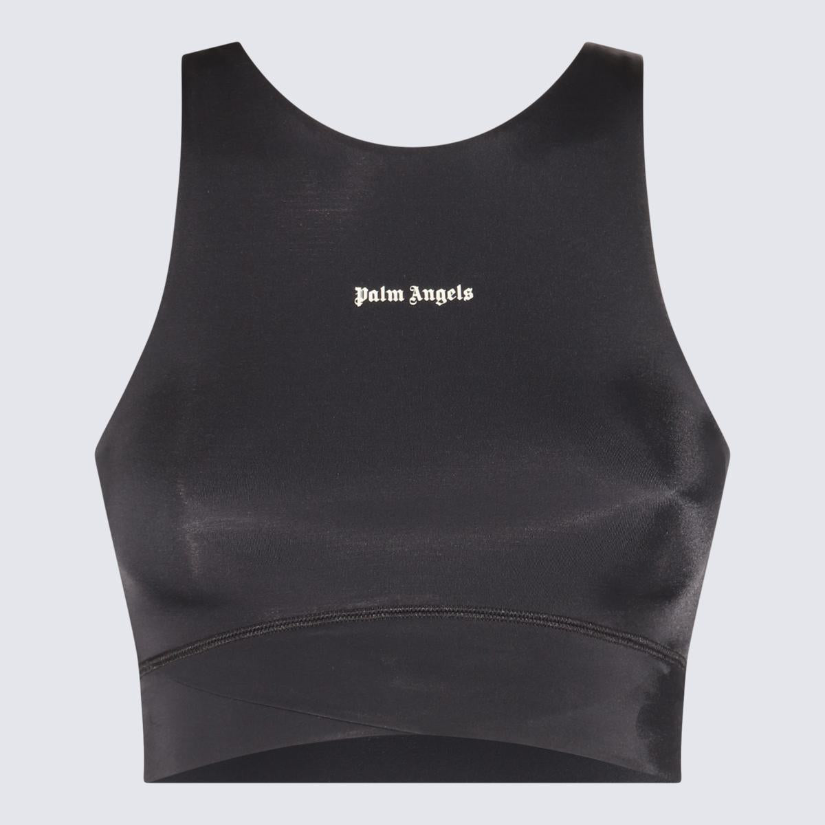 Palm Angels Black And White Crop Top