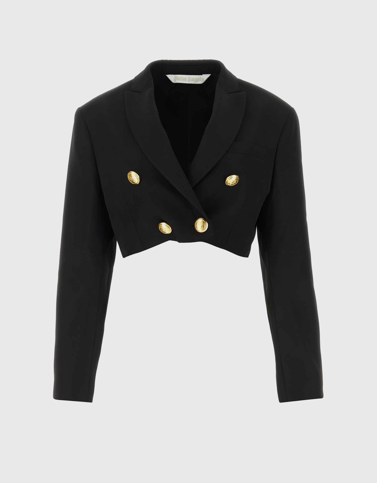 Palm Angels Wool Blend Double-Breasted Cropped Blazer - 38