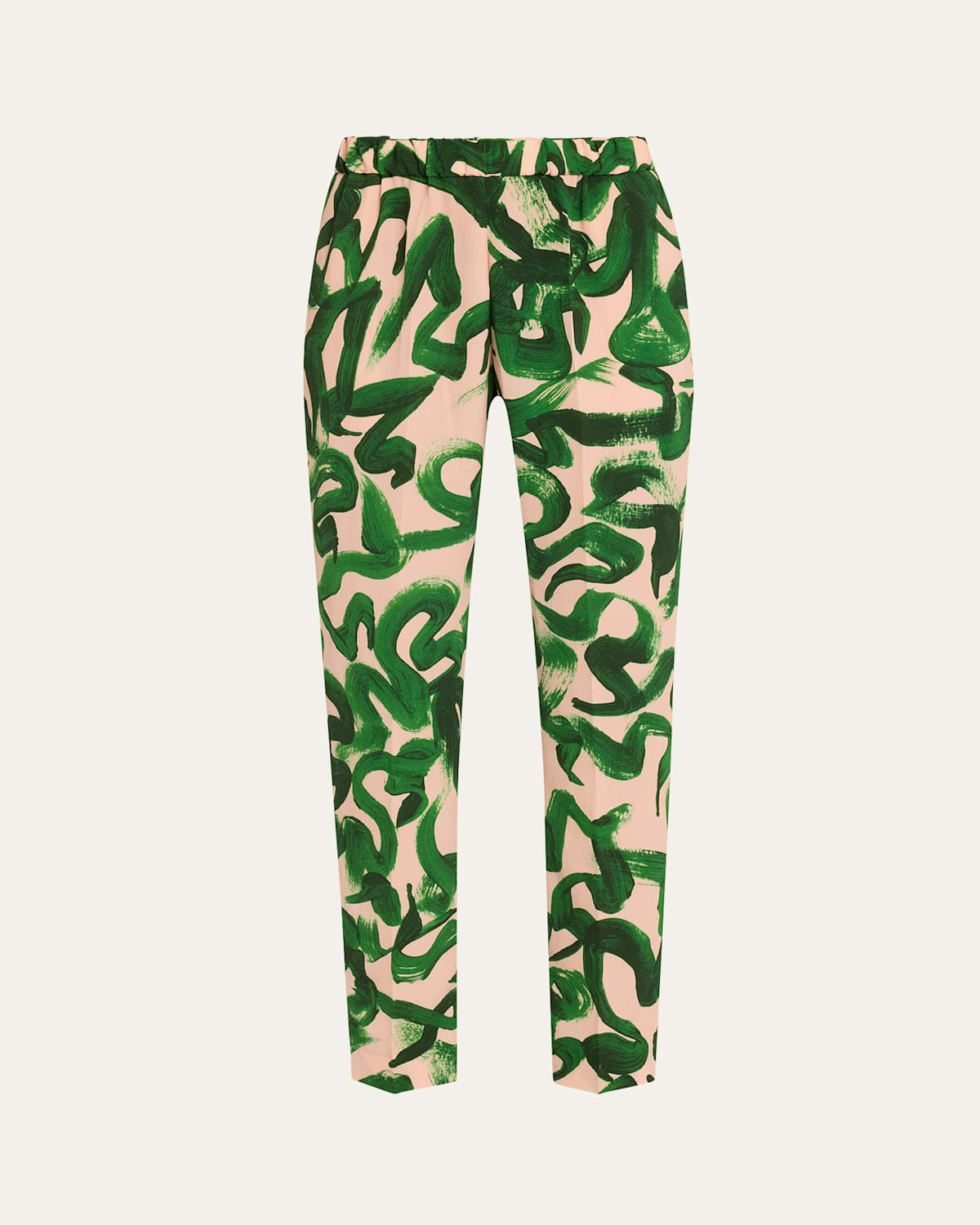 Palmira Printed Straight-Leg Ankle Pull-On Pants