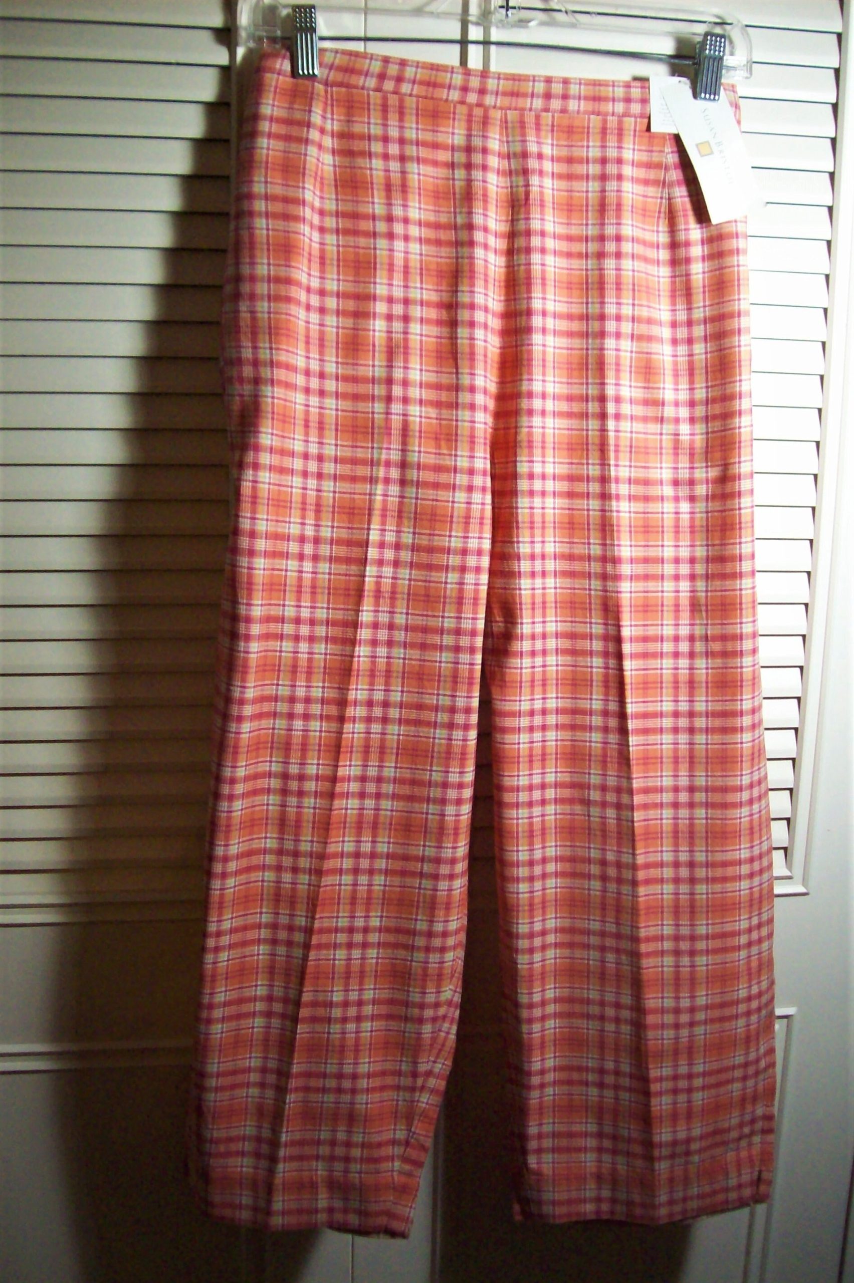 Pants 16, Capris Susan Bristol, Nwt, But Vintage Plaid Cotton Summer Find Straight Tailoring, - See Details