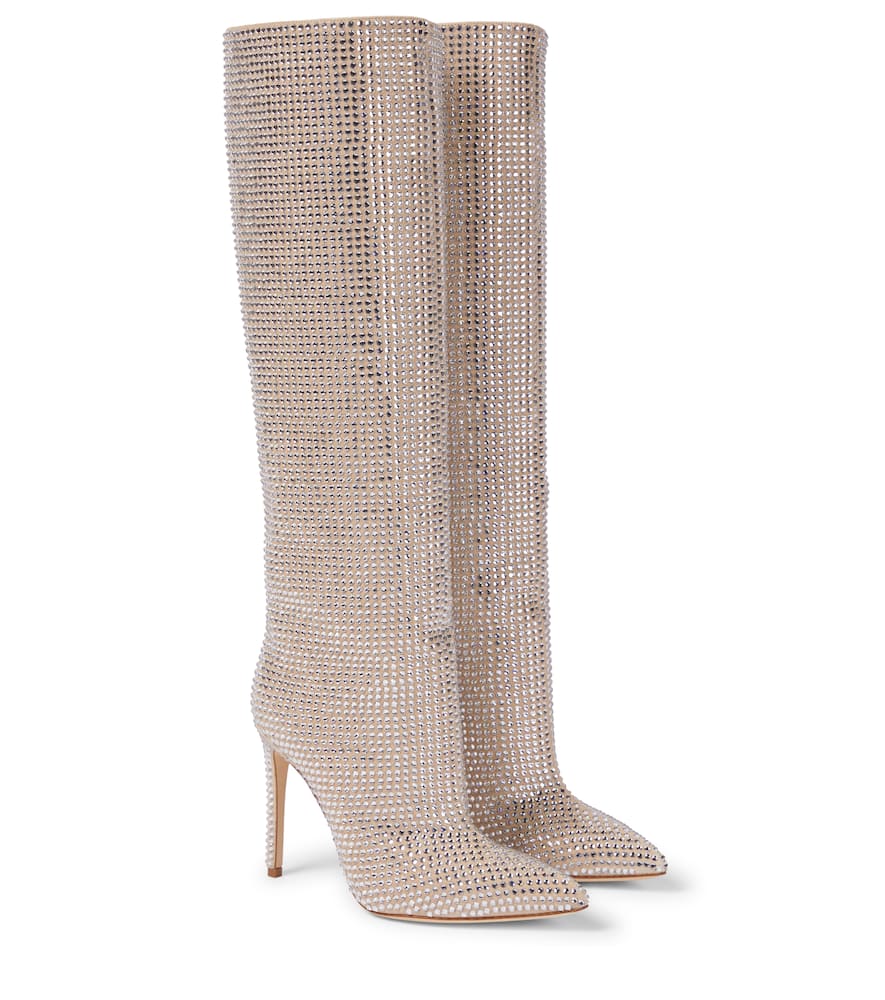 Paris Texas Embellished suede knee-high boots