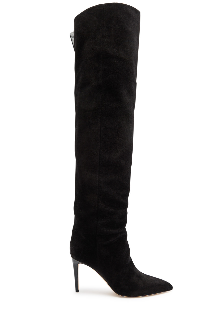 Paris Texas Stiletto 85 Suede Over-the-knee Boots - Black - 40 (IT40/ UK7)