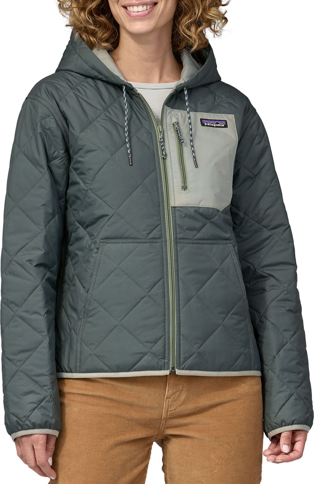 Patagonia Women's Diamond Quilted Bomber Hoody, XS, Nouveau Green