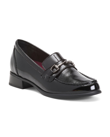 Patent Leather Gryffin Moc Toe Comfort Loafers for Women