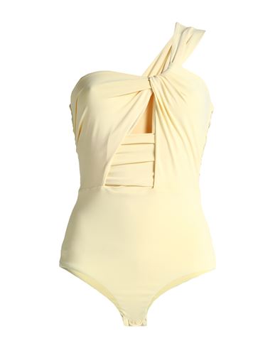 Patrizia Pepe Woman Bodysuit Pastel yellow Size 1 Acetate, Polyamide, Rayon