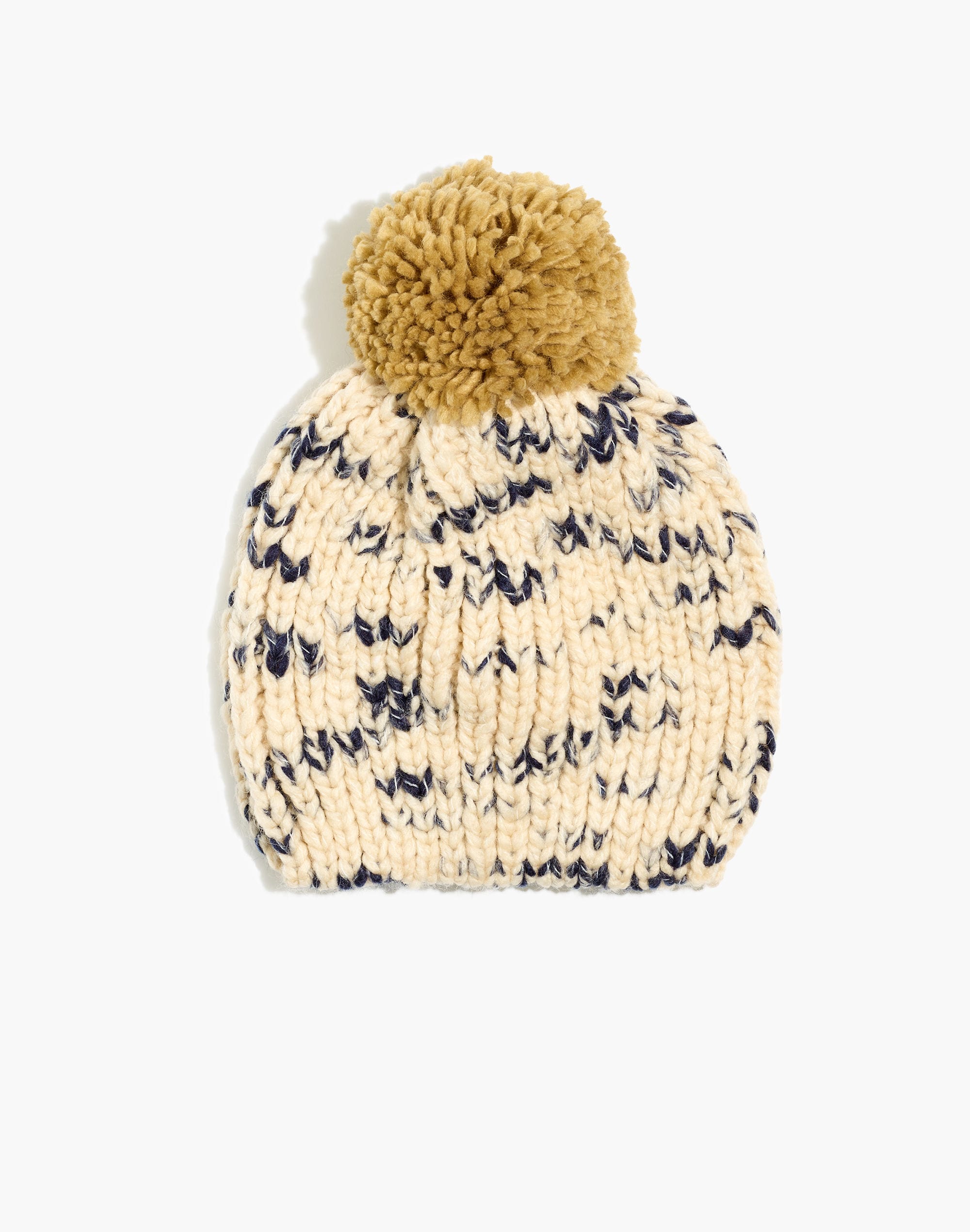 Patterned Pom-Pom Beanie