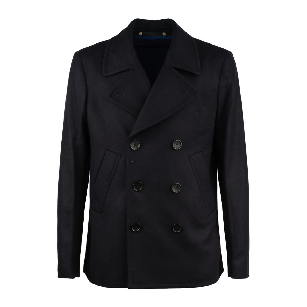 Paul Smith Navy Wool-Cashmere Pea Coat