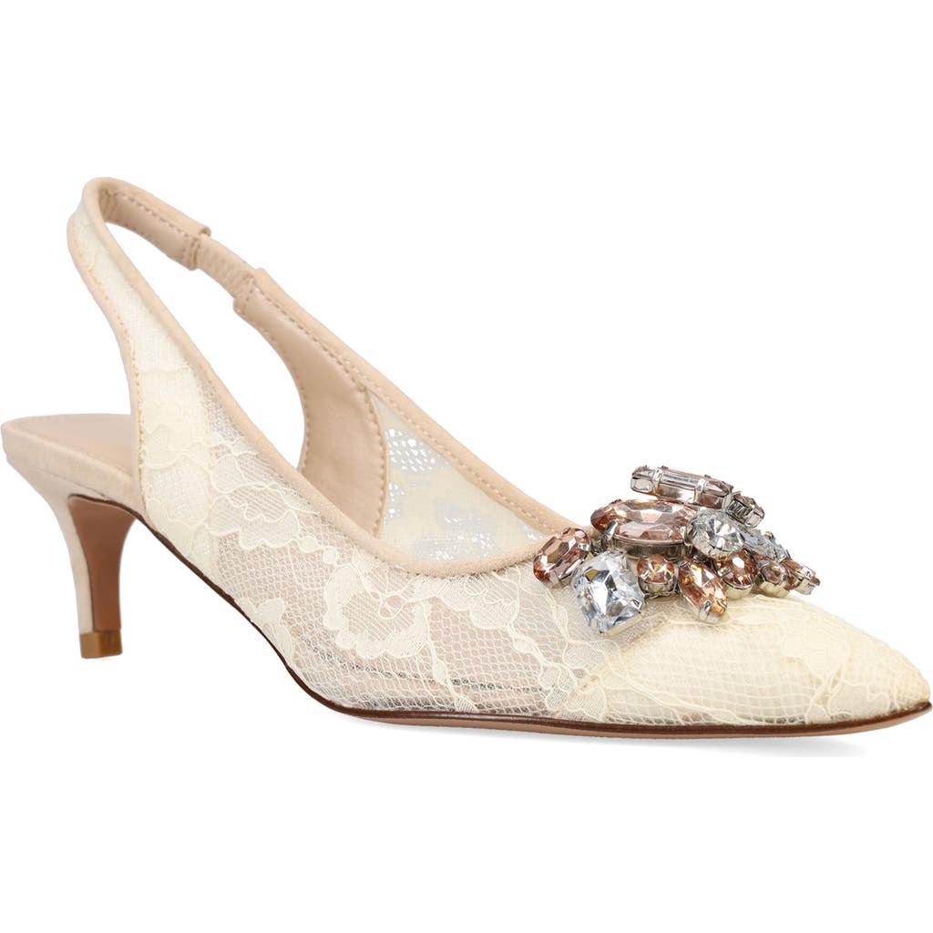 Pelle Moda Adenn Kitten Heel Slingback Pump in Light Beige at Nordstrom, Size 5