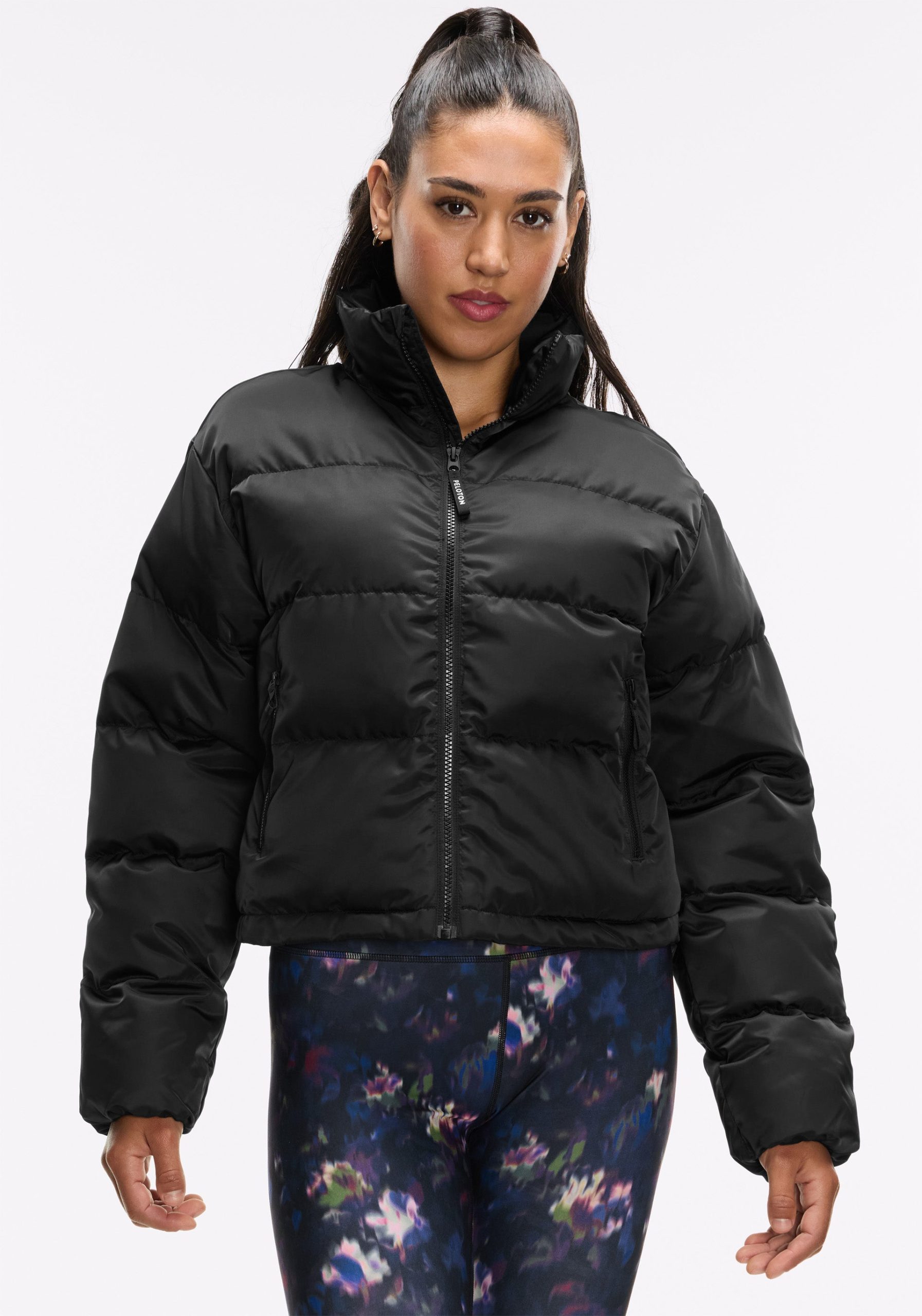 Peloton Women's Shine Crop Puffer Jacket in Multi - Cycling Performance Apparel