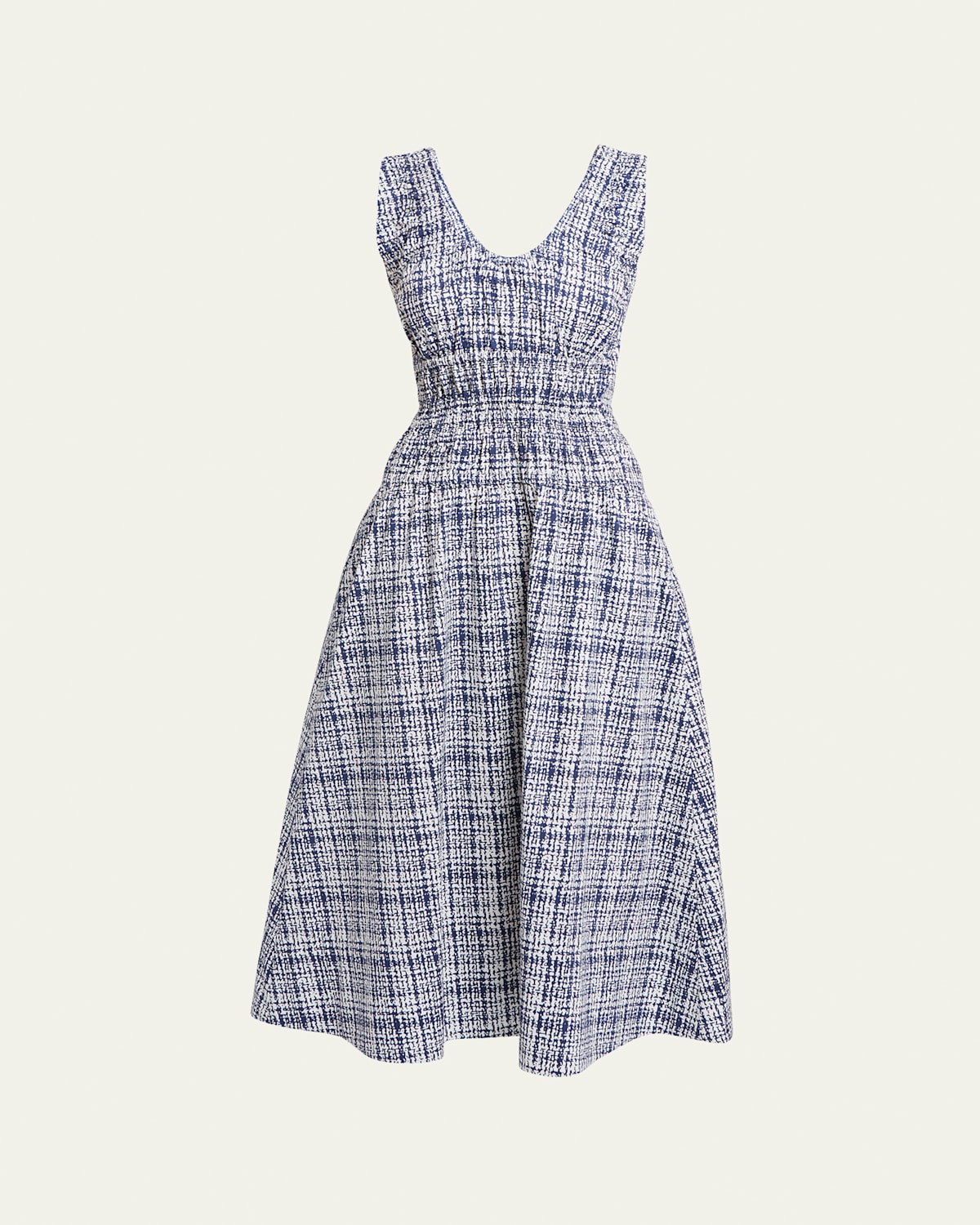 Penny Tweed Poplin A-Line Midi Dress