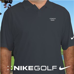 Personalized Embroidered Name Nike Dri-FIT Gray Polo Shirt - Dark Gray Polo - XL (Size Adult 44-47) by Gifts For You Now