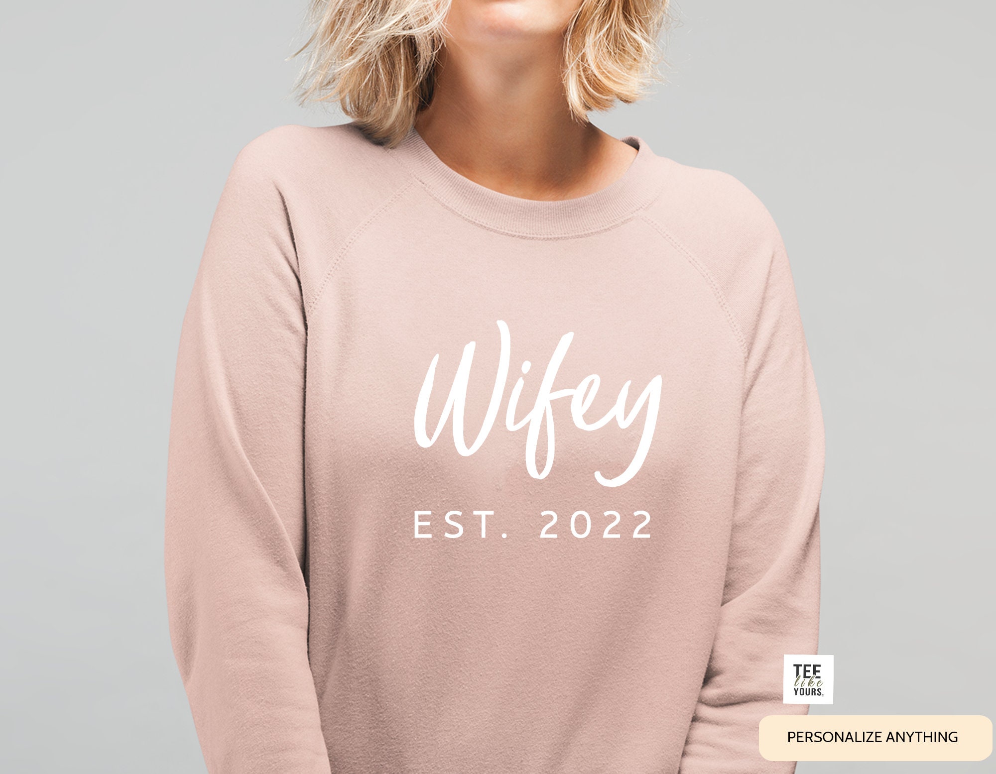 Personalized Wife Graphic Sweatshirt, Wedding Gift, Custom Bridal Sweatshirt Gift, Holiday Engagement, Bride Newly Wed, Bridal Gifts