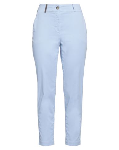 Peserico Woman Pants Sky blue Size 0 Cotton, Elastane, Soft Leather