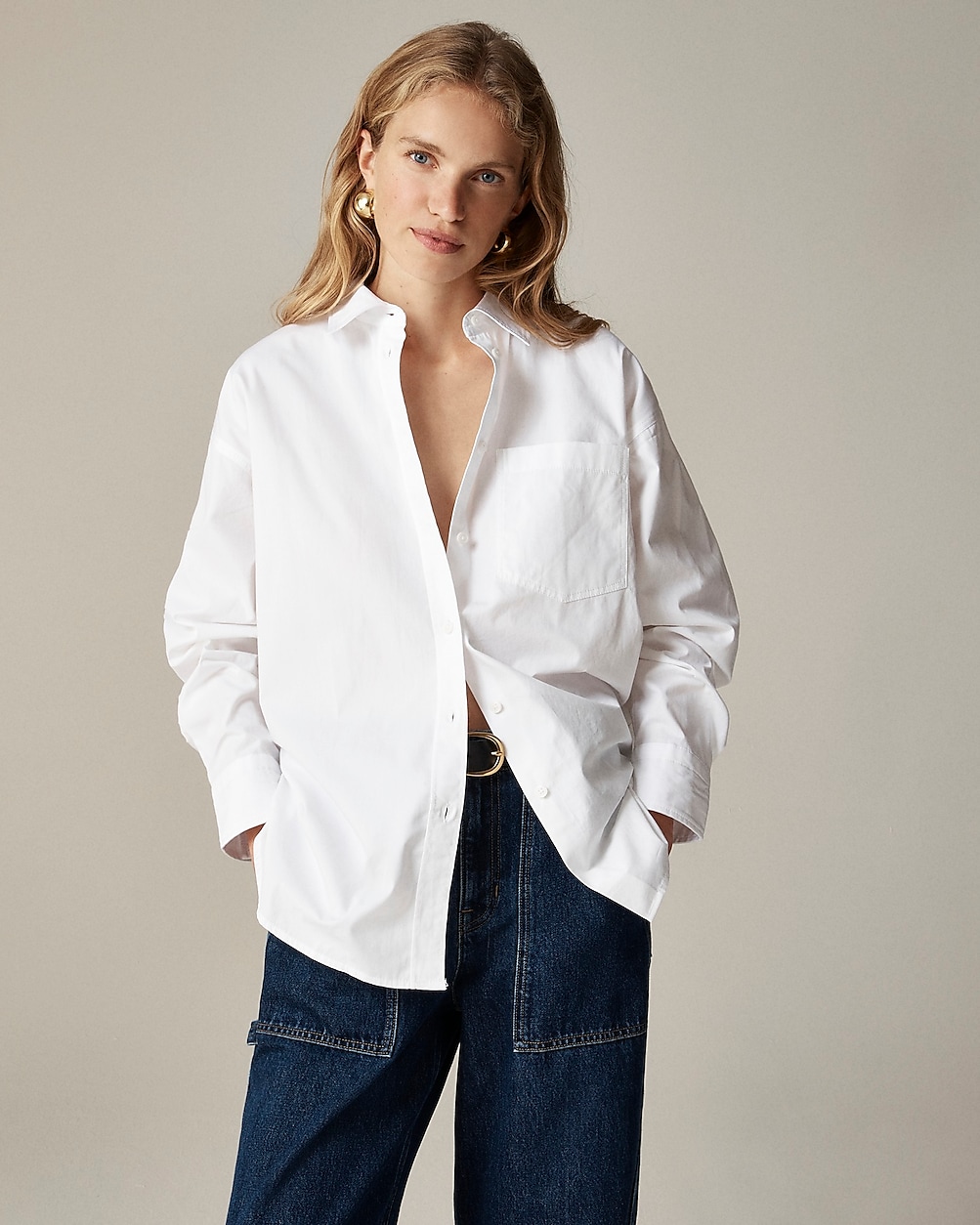 Petite tienne oversized shirt in lightweight oxford