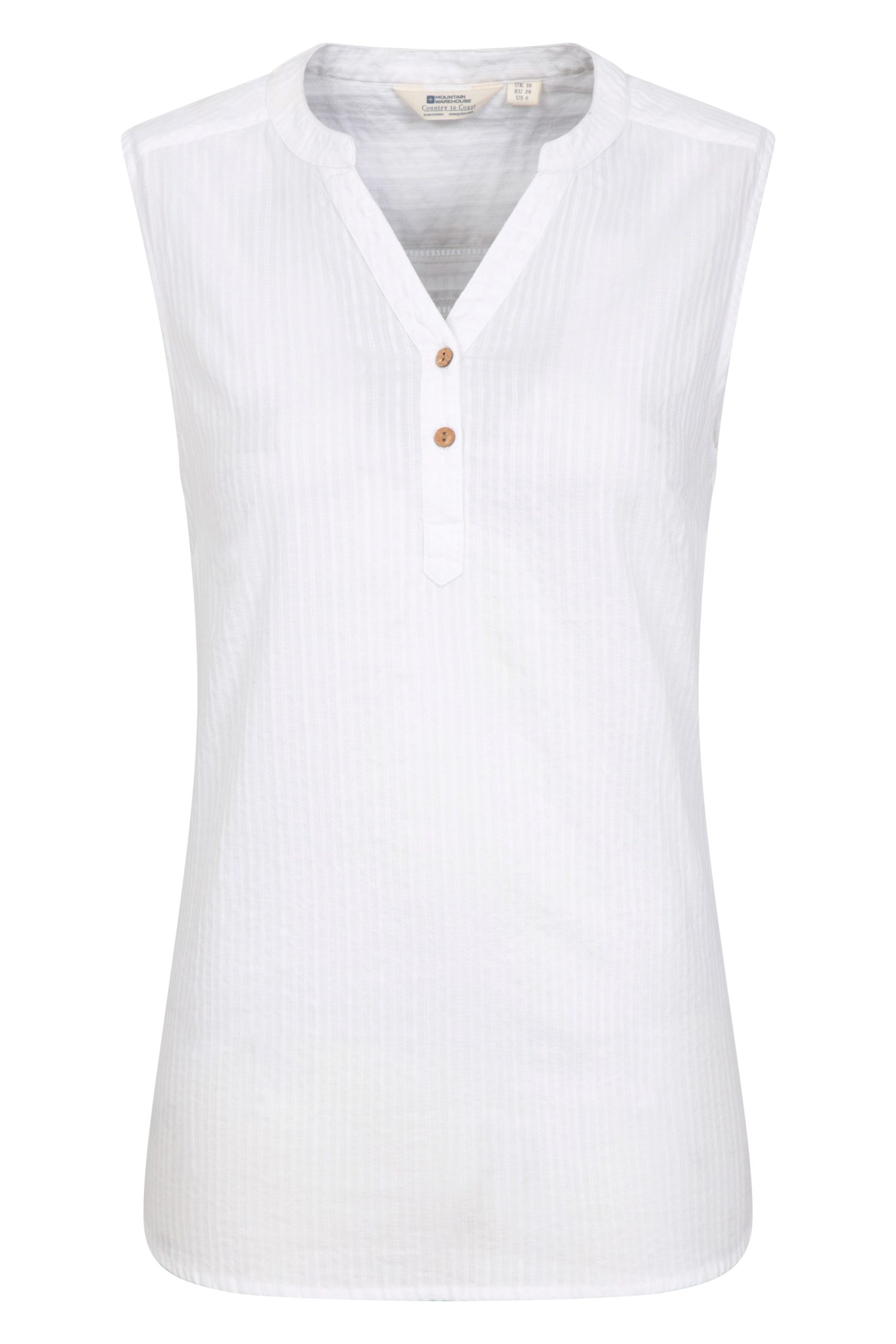 Petra Womens Sleeveless Shirt - White