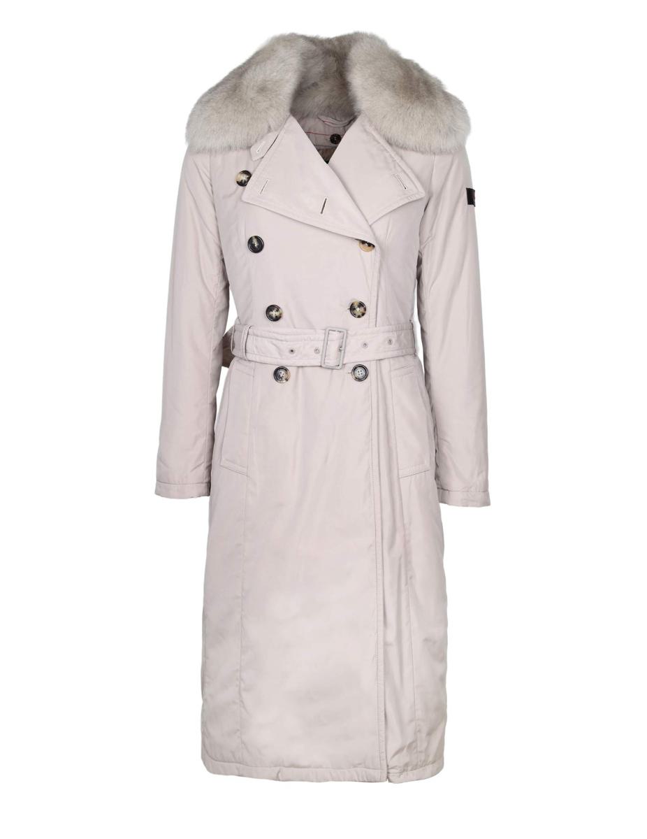 Peuterey Long Double-Breasted Trench Coat With Horn-Effect Buttons