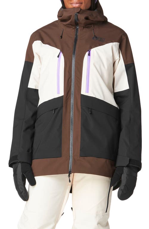 Picture Organic Clothing Haakon Freeride Waterproof Snow Jacket in Chicory Coffee Vanilla Black at Nordstrom, Size Small