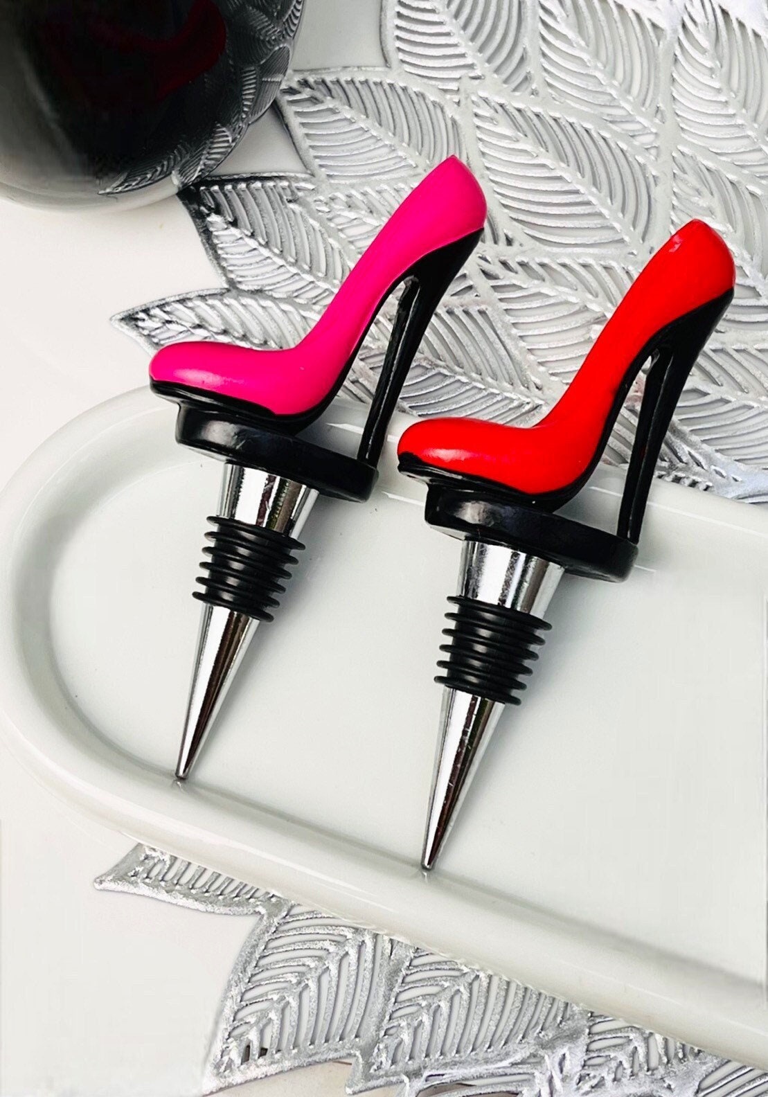 Pink Red High Heel Stiletto Wine Bottle Stopper Gift For Her Champagne Novelty Bachlorette Bridal Birthday Souveneir