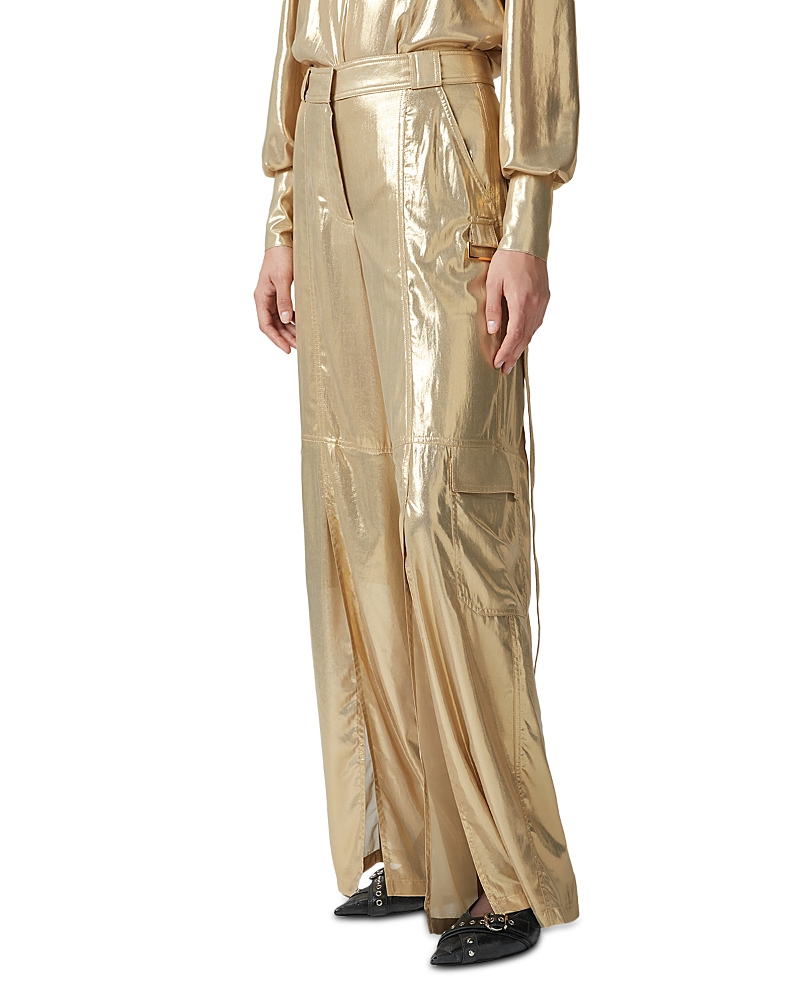 Pinko Pelaggi Wide Leg Metallic Cargo Pants