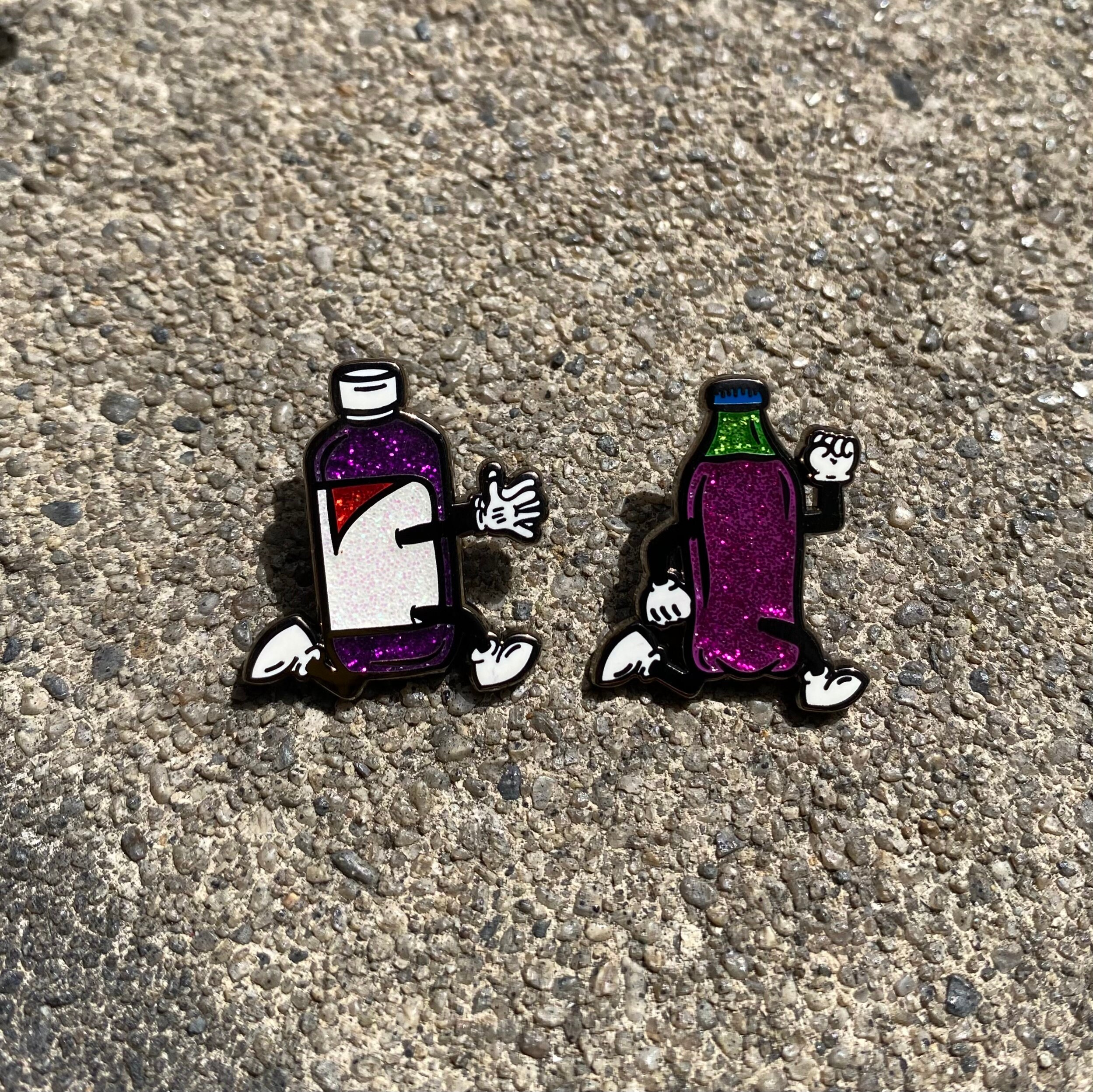 Pint Chasing Dirtysprite Hard Enamel Pin Set | Glitter For | Hats, Bags, Vest, Jackets, Beanies, Lanyards, Etc