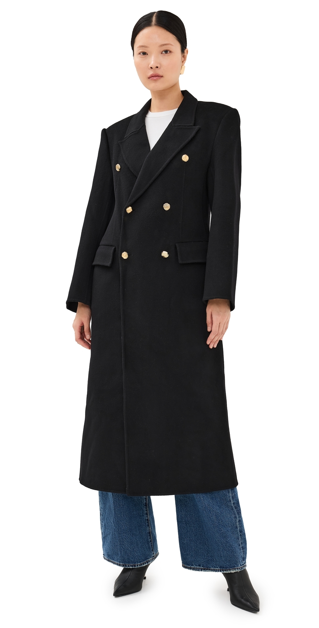 Pixie Market Oversized Wool Maxi Coat Black L