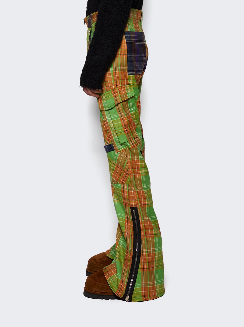 Plaid Cargo Trousers