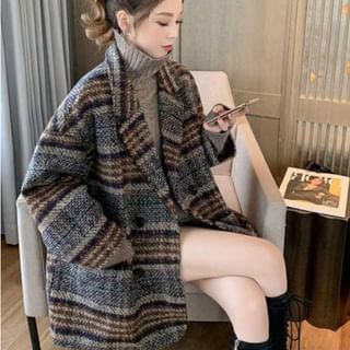 Plaid Oversized Double-Breasted Coat