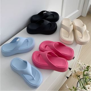 Plain Platform Flip-Flops