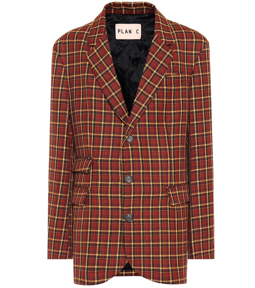 Plan C Checked wool blazer