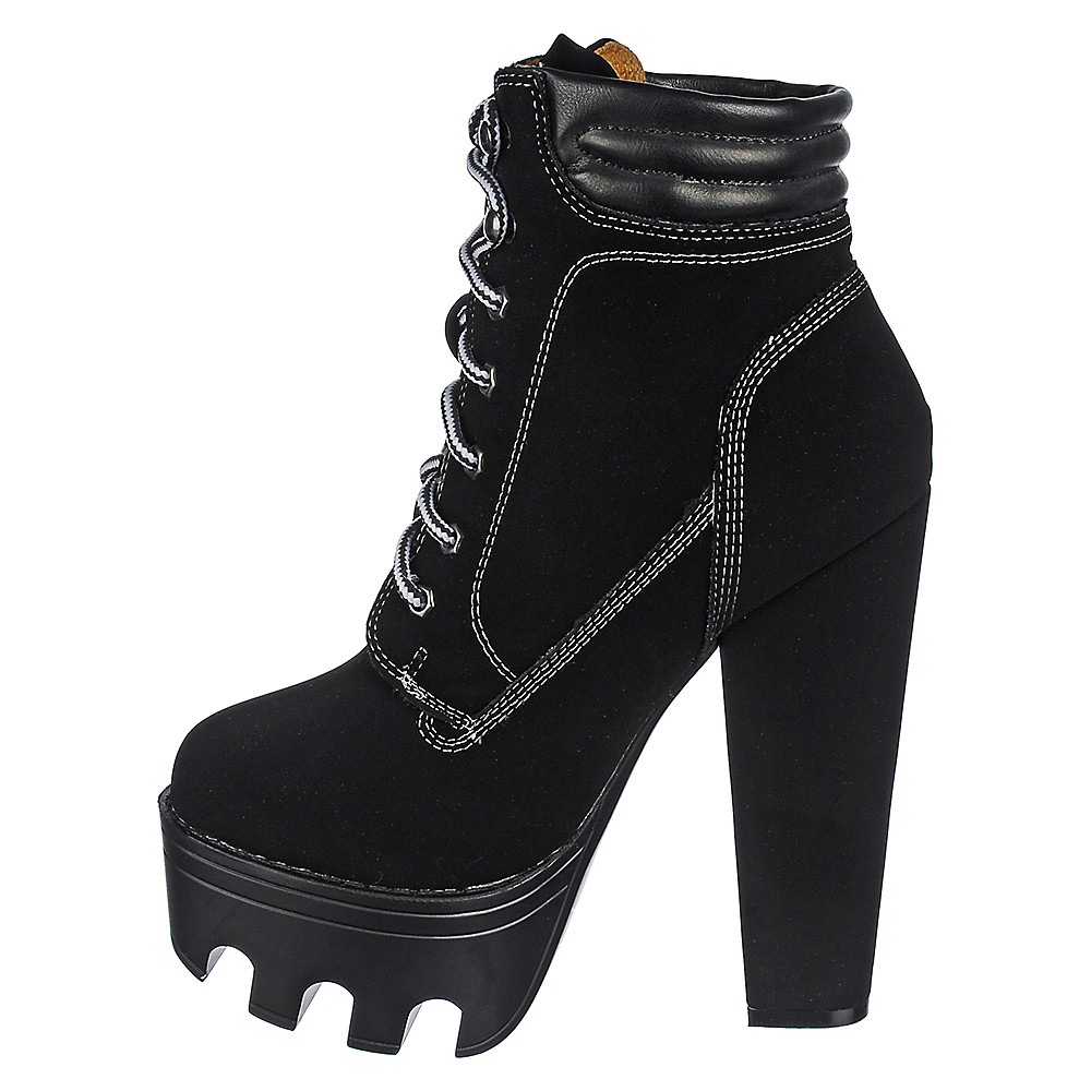 Platform Lace-Up Boot Vive-11 Black